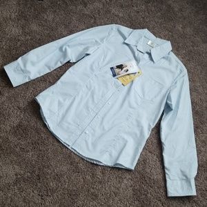 Long Sleeve baby blue and white stripes